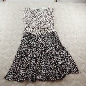 Lauren Ralph Lauren Ruched Sleeveless Dress Womens 12 Floral Print Formal Preppy